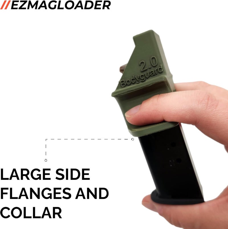 EZMAGLOADER Magazine Loader for The Smith & Wesson M&P Bodyguard 2.0 (not The Single Stack) - Easy Pain Free Loading - Comfortable Grip - Speed Loader Accessories - Large Flanges for Thumb Relief - - Image 5